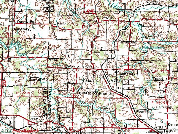 Zip code 65770 topographic map