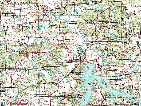 Zip code 65785 topographic map