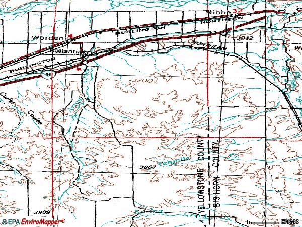 Zip code 59006 topographic map