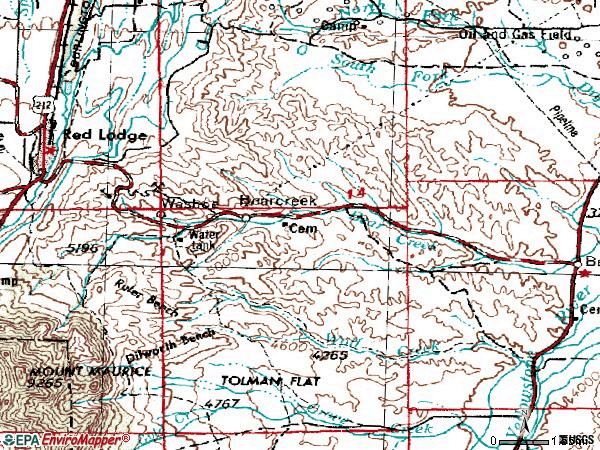 Zip code 59007 topographic map