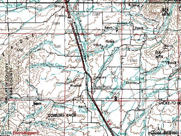 Zip code 59018 topographic map
