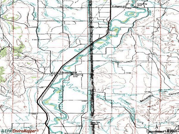 Zip code 59029 topographic map