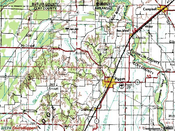 Zip code 72454 topographic map