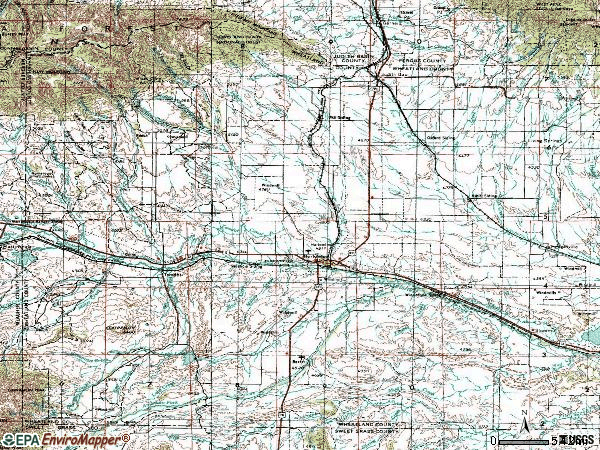 Zip code 59036 topographic map