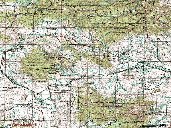 Zip code 59053 topographic map