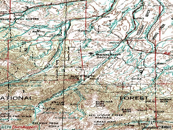 Zip code 59071 topographic map