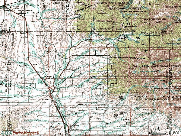 Zip code 59086 topographic map