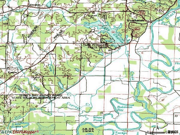 Zip code 72458 topographic map