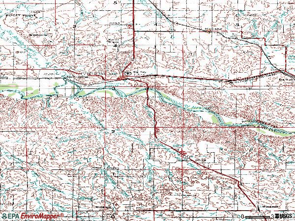 Zip code 59218 topographic map