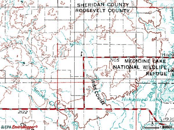 Zip code 59242 topographic map