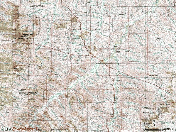 Zip code 59317 topographic map