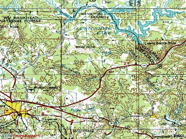 Zip code 35504 topographic map