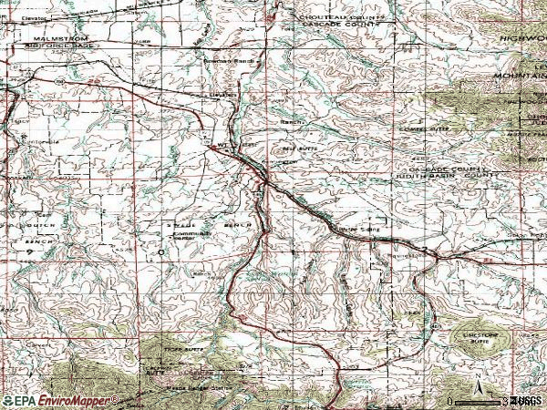 Zip code 59412 topographic map