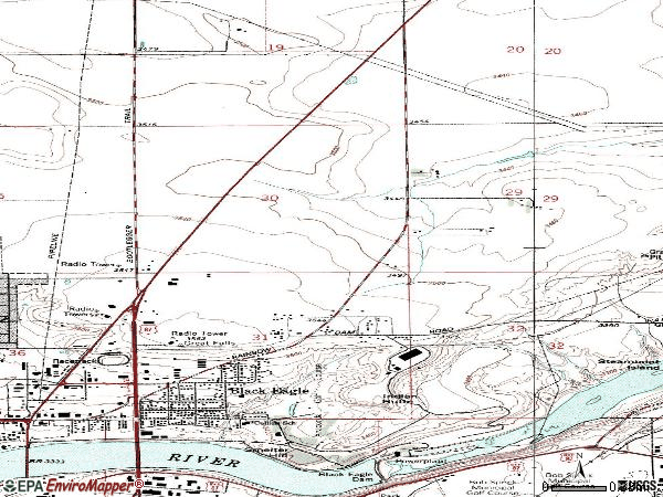 Zip code 59414 topographic map