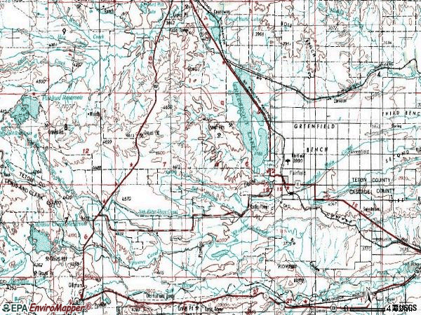 Zip code 59436 topographic map