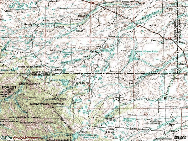 Zip code 59448 topographic map