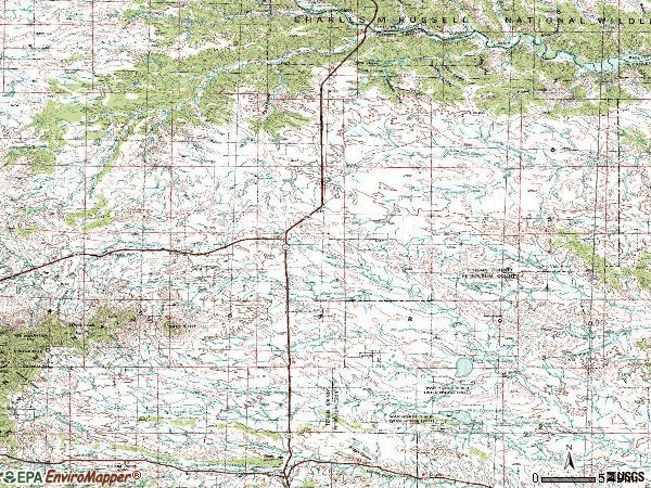 Zip code 59471 topographic map