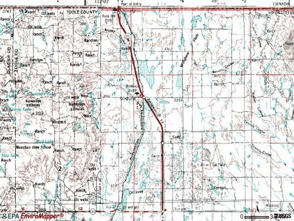 Zip code 59482 topographic map