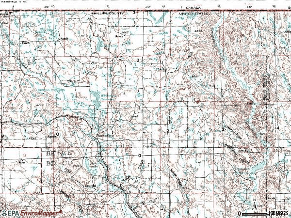 Zip code 59544 topographic map
