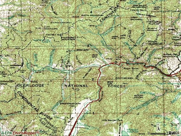 Zip code 59631 topographic map