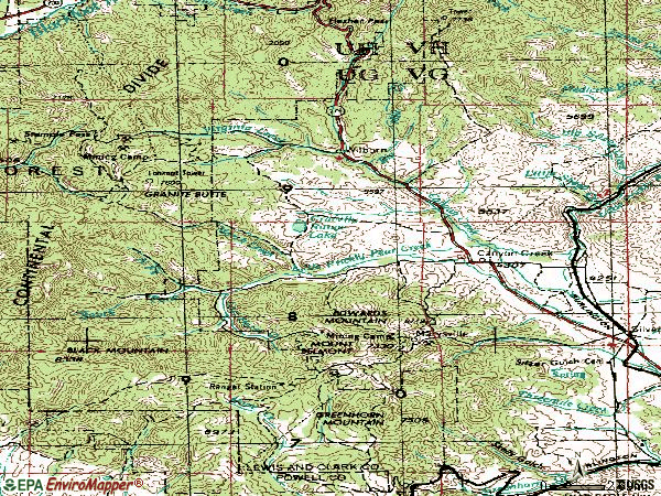 Zip code 59633 topographic map