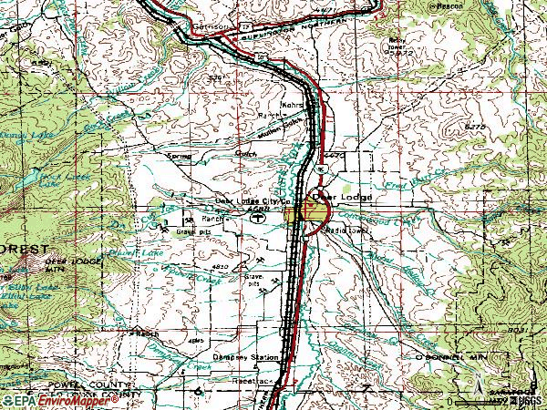 Zip code 59722 topographic map