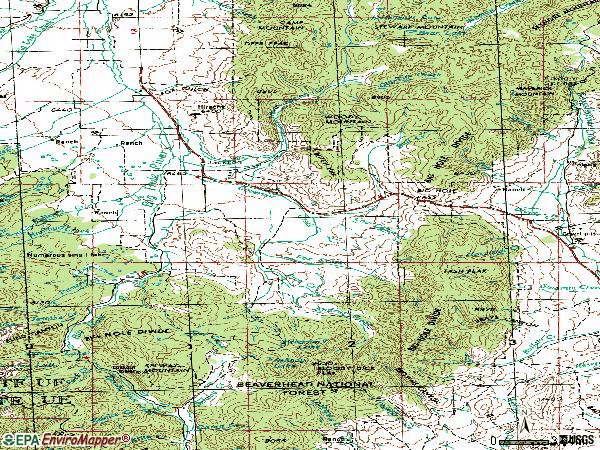 Zip code 59736 topographic map