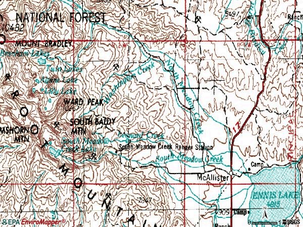 Zip code 59740 topographic map