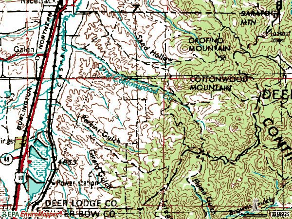Zip code 59756 topographic map