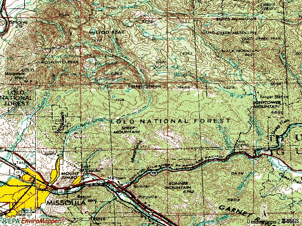 Zip code 59802 topographic map