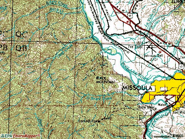 Zip code 59804 topographic map