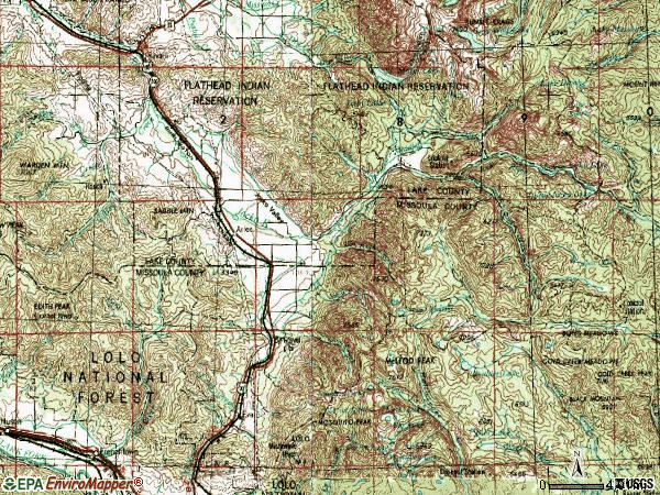 Zip code 59821 topographic map
