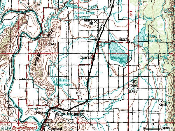 Zip code 59824 topographic map