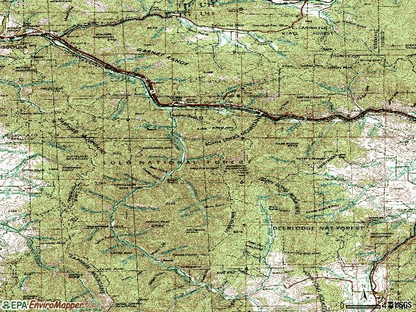 Zip code 59825 topographic map