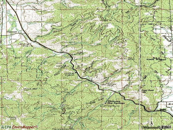 Zip code 59827 topographic map