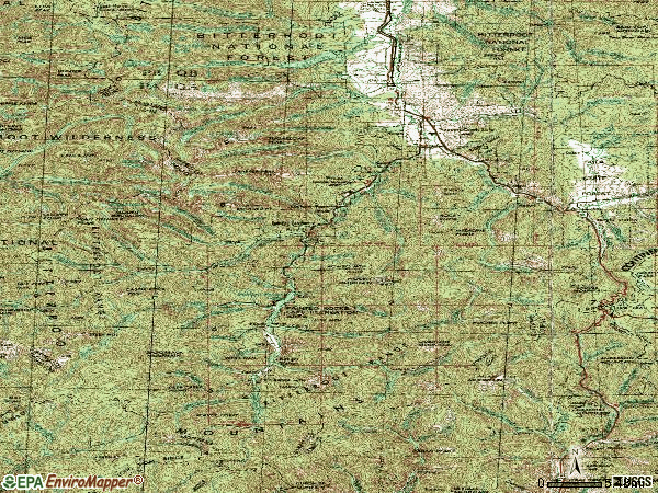 Zip code 59829 topographic map