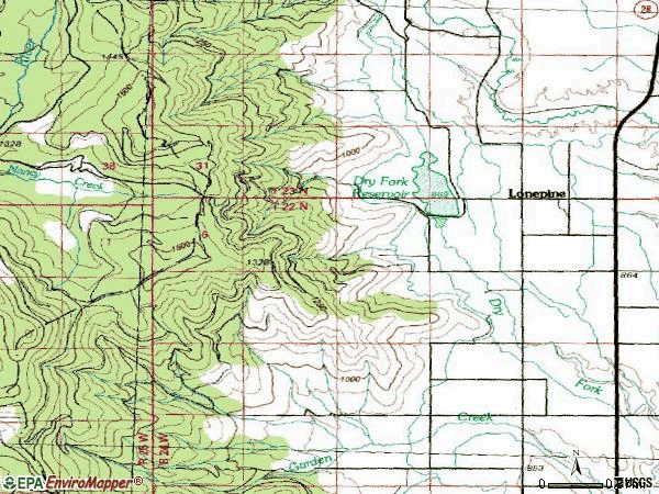 Zip code 59848 topographic map