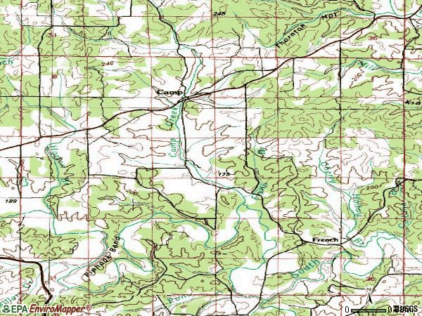 Zip code 72520 topographic map