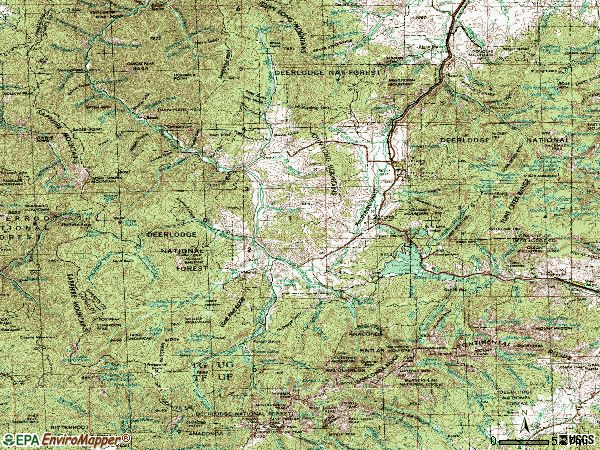 Zip code 59858 topographic map