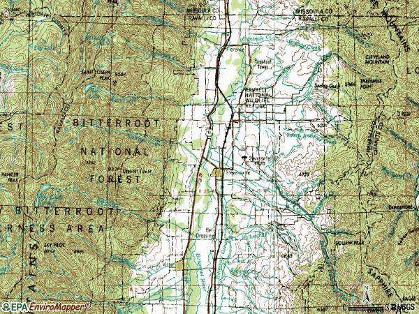 Zip code 59870 topographic map