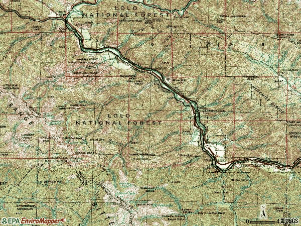 Zip code 59872 topographic map