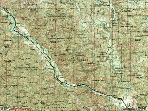 Zip code 59873 topographic map