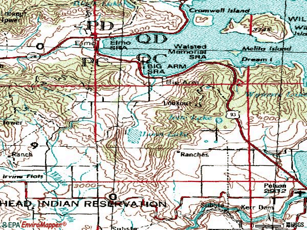 Zip code 59910 topographic map
