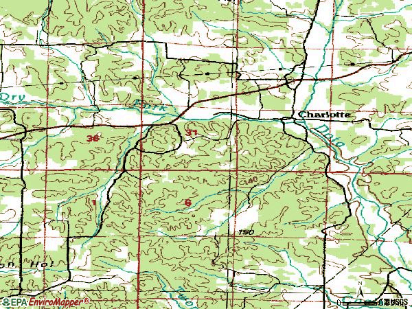 Zip code 72522 topographic map