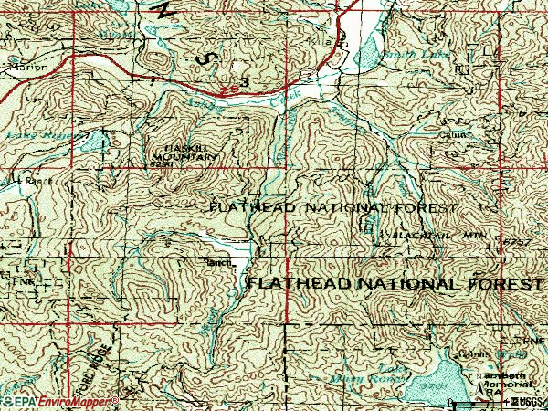 Zip code 59920 topographic map