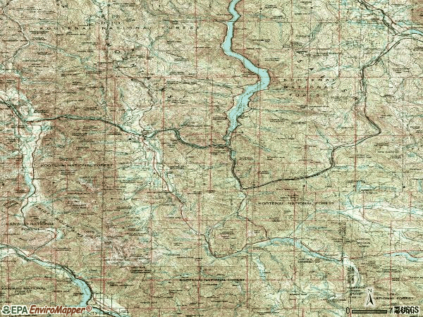 Zip code 59923 topographic map