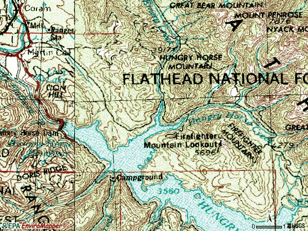 Zip code 59926 topographic map