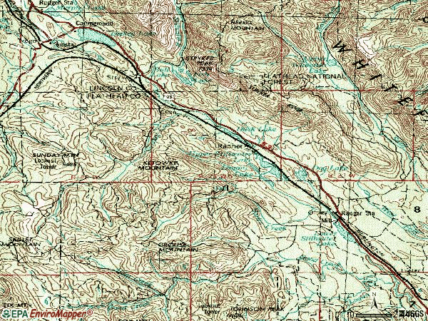 Zip code 59927 topographic map