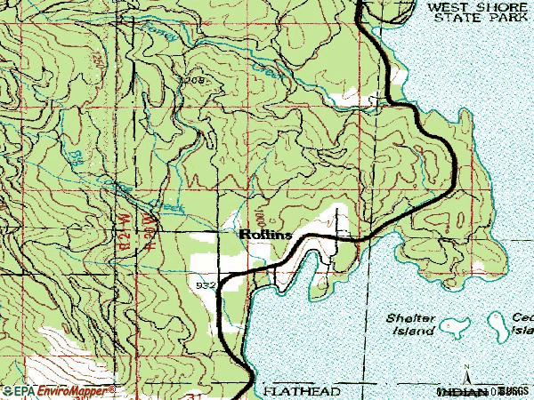 Zip code 59931 topographic map