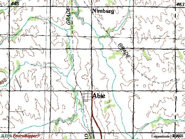 Zip code 68001 topographic map